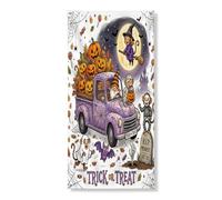 Copertura per porta esterna con gnomo di Halloween, 36 x 72, divertente e spettrale casa per le vacanze, striscione per porta anteriore e posteriore, decorazione per porte interne spaventose e