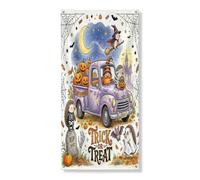 Copertura per porta esterna di Halloween con gnomo e riccio, 36 x 72, divertente e spettrale casa per le vacanze, striscione per porta anteriore e posteriore, decorazione per porte interne spaventose
