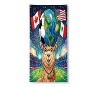 Copertura per porta esterna in alpaca per stagione calcistica 2026, 91 x 182 cm, per festeggiare il giorno della partita, motivo animale, decorazione per porta anteriore e posteriore, decorazione per