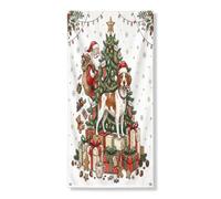 Copertura per porta esterna per albero di Natale con cane di Santa Brittanys 91,2 x 182,8 cm, scatola regalo invernale per porta anteriore e posteriore, decorazione per porte interne per casa e
