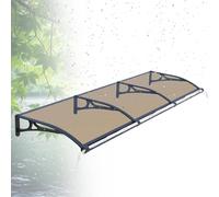 Copertura per porta esterna resistente ai raggi UV in alluminio per ingressi e patii, marrone, 80 x 300 cm, protezione dalle intemperie e soluzione di riparo