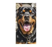 Copertura per porta estiva con testa di Rottweiler, con testa di lingua di cani e rottweiler, grande striscione da appendere per porta d'ingresso, decorazione per interni ed esterni