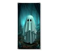 Copertura per porta fantasma spettrale, decorazione misteriosa con foresta infestante, per Halloween, per interni ed esterni, 91 x 182 cm