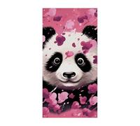 Copertura per porta in cotone con panda rosa, bandiera da appendere, per primavera, estate, portico, esterno, stagionale, vacanze, cortile, decorazione per porta d'ingresso e portico