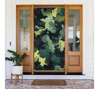 Copertura per porta mimetica nera e verde Banner per porta di benvenuto Decorazione per porta da cortile Banner Sfondo foto Banner Portico Primavera Estate Stagionale Decorazione per feste Interni