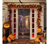 Copertura per porta natalizia per Halloween, libro magico di auguri, decorazione per Natale, inverno, vacanze, casa, festa, 81,3 x 200,7 cm