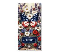 Copertura per porta patriottica a farfalla, decorativa, vivace decorazione floreale per porta d'ingresso, per interni ed esterni, forniture per feste 91 x 182 cm