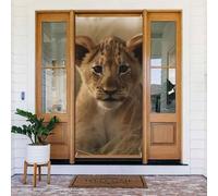 Copertura per porta stagionale portico cartello per porta Banner The Waiting Lion Cub Spring Welcome Front Door Covers Large Front Portico Banner Decor Party Background Decoration for Garden Outdoor