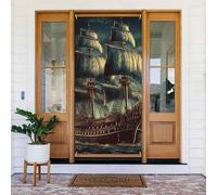 Copertura per porta stagionale portico cartello porta banner nautico vintage vela pirata nave primavera benvenuto coperture per porta anteriore grande portico anteriore banner decorazione sfondo festa