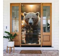 Copertura per porta stagionale portico cartello porta banner orso attraversare il fiume Primavera Benvenuto Coperture per porte anteriori Grande portico anteriore Banner Decor Party Sfondo Decorazione