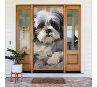 Copertura per porta stagionale portico cartello porta banner shih tzu primavera benvenuto coperture per porta anteriore grande portico anteriore banner decorazione sfondo festa decorazione per