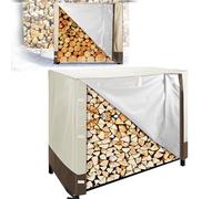 Copertura per Portalegna per Camino,4ft/8ft Copri di Protezioneper Legna da Ardere ,Antivento Impermeabile Coperture Protettia per Legnaia da Esterno Intern(Size:420D oxford ： 122*107*61cm,Color:Bei