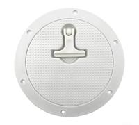 Copertura per portello marino da 15,2 cm con manico girevole, coperchio di ispezione in plastica a prova di perdite per barche, yacht camper, pannello bianco con guarnizione O-Ring, diametro esterno