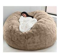 Copertura per pouf gigante lavabile (senza imbottitura), comoda poltrona da salotto per feste e relax, color caffè chiaro, 130 x 65 cm, perfetta per decorare il soggiorno