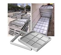 Copertura per pozzetti in acciaio inox, coperchio a scomparsa con cornice, con base, quadrato, per ispezione, invisibile, Copertura Pozzetto Coperchi Per Fosse Settiche(5cm,30 * 30cm/11.8 * 11.8in)