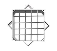 Copertura per pozzetti in acciaio inox, coperchio a scomparsa con telaio, coperchio per gulli, con base,quadrato, per scene interne ed esterne, per ispezione, invisibile(8cm,50 * 50cm/19.7 * 19.7in)