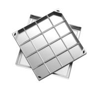 Copertura per pozzetto da incasso in acciaio, coperchio quadrato per camera di ispezione per patio, giardini, scuole, cortili e parcheggi, design durevole e portatile