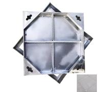 Copertura per pozzetto in acciaio inox e coperchio quadrato per fosse settiche per cortili, scuole e strade, copertura per ispezione in metallo incorporato (30 x 30 x 5 cm)