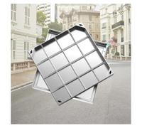 Copertura per pozzetto in acciaio inox, resistente, coperchio invisibile per ispezione con foro per la mano, facile installazione (5 cm, 60 x 60 cm)