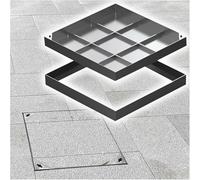 Copertura per pozzetto in acciaio inox, resistente piastra di drenaggio rettangolare per esterni, per cortile, vialetto e pavimentazione, coperchio per ispezione di fosse settiche (dimensioni 33-104