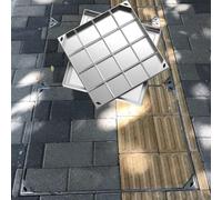 Copertura per pozzetto in resina invisibile in acciaio inossidabile, rettangolare, capacità di sollevamento 1,5 tonnellate, con impugnatura a T, argento, diverse dimensioni (400 x 400 mm (15,7 x 15,7