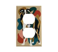 Copertura per presa elettrica con cane pastore americano in piedi, placca a muro a 1 modulo, copertura per interruttore della luce duplex, copertura per presa singola/doppia, placca per interruttore