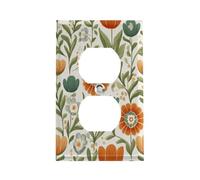 Copertura per presa elettrica, mandala floreale retrò con ani e margherite, placca a muro a 1 modulo, copertura per interruttore della luce duplex, copertura per presa singola/doppia, placca per int