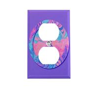 Copertura per presa elettrica Simbolo della pace Lavanda psichedelica Viola Placca a muro a 1 modulo Copertura per interruttore luce duplex Copertura per presa singola e doppia Placca per interrutto