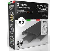 Copertura per Profilo alluminio per Strisce LED MEDUSAFLEX mod. Andromeda 2 Metri - Grigia - Made in Italy in Policarbonato stabilizzato UV e certificata UL94HB - Garanzia 10 anni - Pacco da 5 (10m)