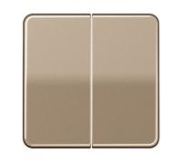 COPERTURA PER PROGRAMMI DI INTERRUTTORI DA INCASSO JUNG Placchetta doppio interruttore CD595GB, finitura oro-bronzo lucida, 6,7x6,7 cm, protezione IP2X