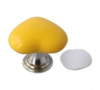Copertura per pulsante dello sciacquone del WC, a forma di cuore, accessori per il bagno, elementi decorativi per il bagno, interruttore di ricambio in plastica carino (10 giallo)