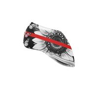 Copertura per putter da golf con bandiera a farfalla e girasole, sottile, linea rossa, copertura per putter in ferro resistente all'acqua, per la maggior parte dei putter a lama