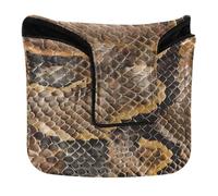 Copertura per putter da golf con chiusura magnetica per la maggior parte delle marche in pelle PU marrone pitone pelle di serpente modello senza cuciture scala rettile texture naturale terra esotica