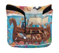 Copertura per putter da golf con chiusura magnetica, per uomini e donne, in pelle PU, impermeabile, un fumetto colorato della storia della Bibbia Arca di Noè