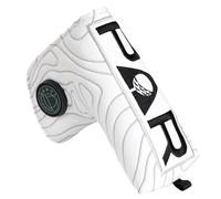 Copertura per putter da golf con chiusura magnetica Protezione per mazze da golf in pelle PU bianca con ricamo con motivo PAR nero