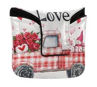 Copertura per putter, stile mazzuolo, con chiusura magnetica, per la maggior parte delle marche, in pelle PU, per San Valentino, camion a scacchi rossi e neri, rosa, un adorabile gnomo