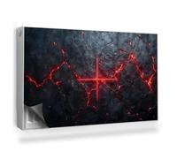 Copertura per Radiatore 100x60 cm Decorazione per Interni Montaggio Facile per Termosifone Tappetino Magnetico Senza Viti o Colla - Crepa nella Roccia ignea Incrociata nella Lava