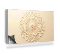 Copertura per Radiatore 100x60 cm Decorazione per Interni Montaggio Facile per Termosifone Tappetino Magnetico Senza Viti o Colla - Mandala Delicato, intrecci Traforati, Beige