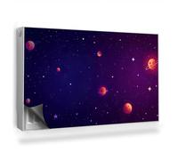 Copertura per Radiatore 100x60 cm Decorazione per Interni Montaggio Facile per Termosifone Tappetino Magnetico Senza Viti o Colla - Illustrazione di Stelle e Pianeti nello Spazio