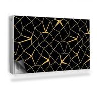 Copertura per Radiatore 100x60 cm Montaggio Facile Senza Viti o Colla Tappetino Magnetico per Termosifone Decorazione per Interni - Griglia Irregolare su Sfondo Nero
