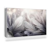 Copertura per Radiatore 100x60 cm per Termosifone Senza Viti o Colla Tappetino Magnetico Montaggio Facile Decorazione per Interni - Morbide Piume di Uccelli nel Bagliore delle luci