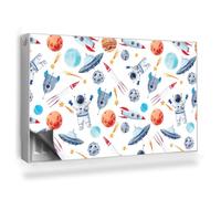 Copertura per Radiatore 100x60 cm Tappetino Magnetico Decorazione per Interni Senza Viti o Colla per Termosifone Montaggio Facile - Pastello Cosmo Pianeti astronauti Razzi