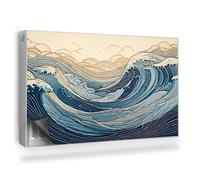 Copertura per Radiatore 100x60 cm Tappetino Magnetico Decorazione per Interni Senza Viti o Colla per Termosifone Montaggio Facile - Illustrazione delle Onde dell'Oceano, Colori del Mare