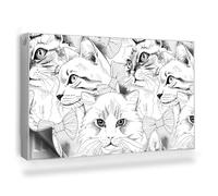 Copertura per Radiatore 100x60 cm Tappetino Magnetico Montaggio Facile per Termosifone Decorazione per Interni Senza Viti o Colla - Illustrazione del Fumetto di Gatti Eleganti