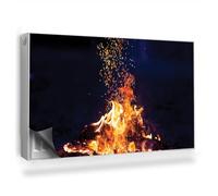 Copertura per Radiatore 100x60 cm Tappetino Magnetico Montaggio Facile per Termosifone Decorazione per Interni Senza Viti o Colla - Un falò Scintillante Che brucia nella Foresta