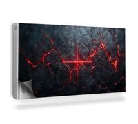 Copertura per Radiatore 110x60 cm Decorazione per Interni Montaggio Facile per Termosifone Tappetino Magnetico Senza Viti o Colla - Crepa nella Roccia ignea Incrociata nella Lava