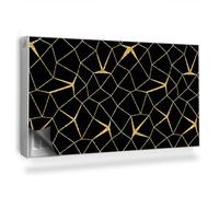Copertura per Radiatore 110x60 cm Montaggio Facile Senza Viti o Colla Tappetino Magnetico per Termosifone Decorazione per Interni - Griglia Irregolare su Sfondo Nero