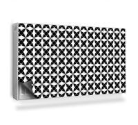 Copertura per Radiatore 110x60 cm per Termosifone Senza Viti o Colla Tappetino Magnetico Montaggio Facile Decorazione per Interni - Motivo Geometrico, Quadrati e Cerchi
