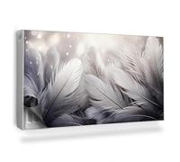 Copertura per Radiatore 110x60 cm per Termosifone Senza Viti o Colla Tappetino Magnetico Montaggio Facile Decorazione per Interni - Morbide Piume di Uccelli nel Bagliore delle luci