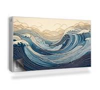Copertura per Radiatore 110x60 cm Tappetino Magnetico Decorazione per Interni Senza Viti o Colla per Termosifone Montaggio Facile - Illustrazione delle Onde dell'Oceano, Colori del Mare
